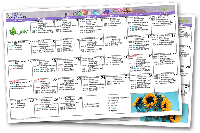 11x17 Activity Calendar